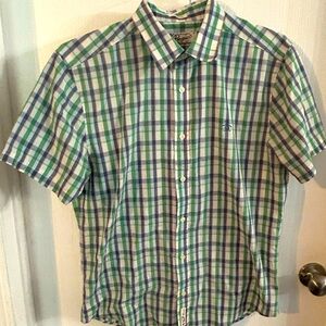 Penguin by Munsingwear. Classic Fit size M. Shirt sleeve plaid green/blue